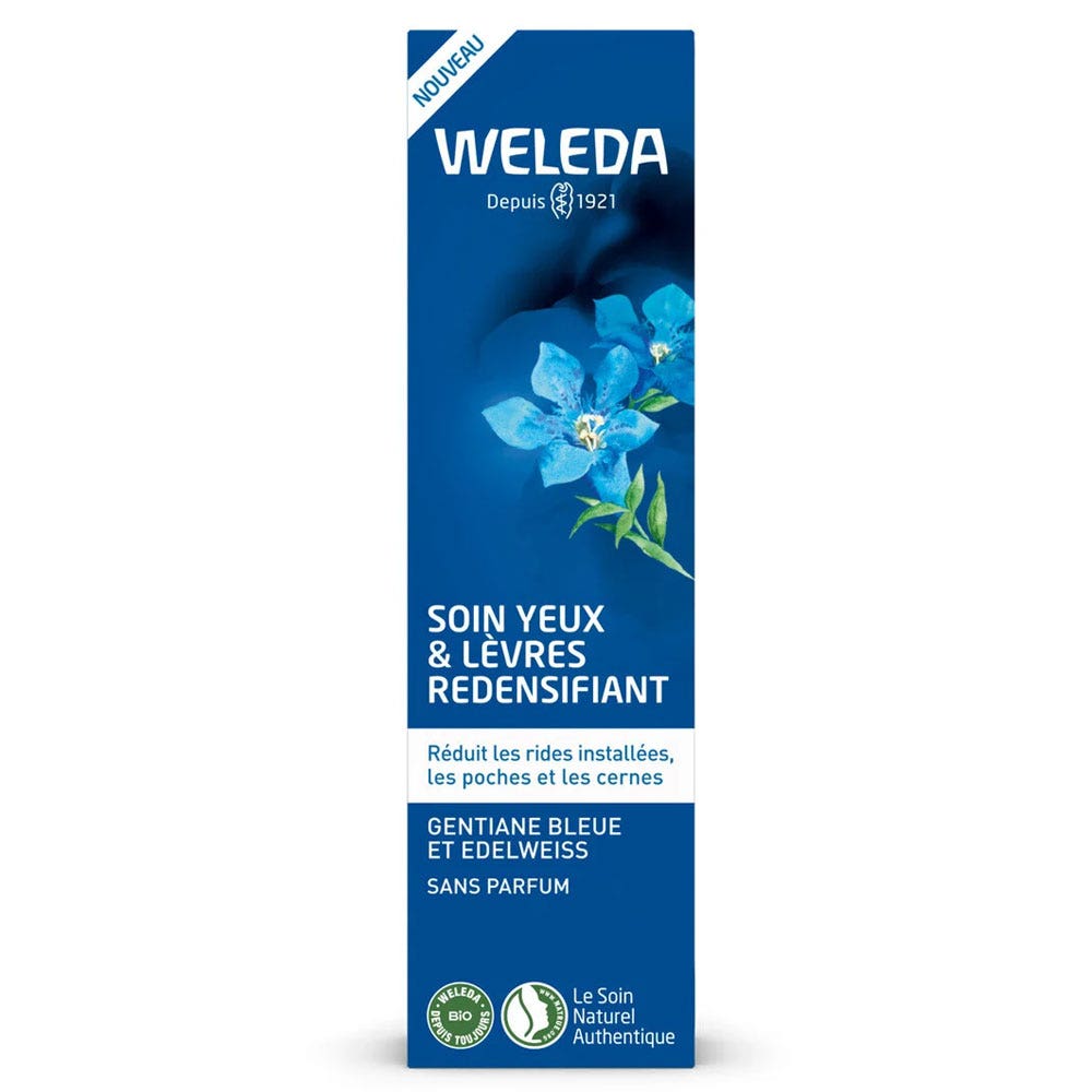 Weleda Gentiane Bleue y Edelweiss Contorno de ojos y labios redensificante pieles maduras 10 ml