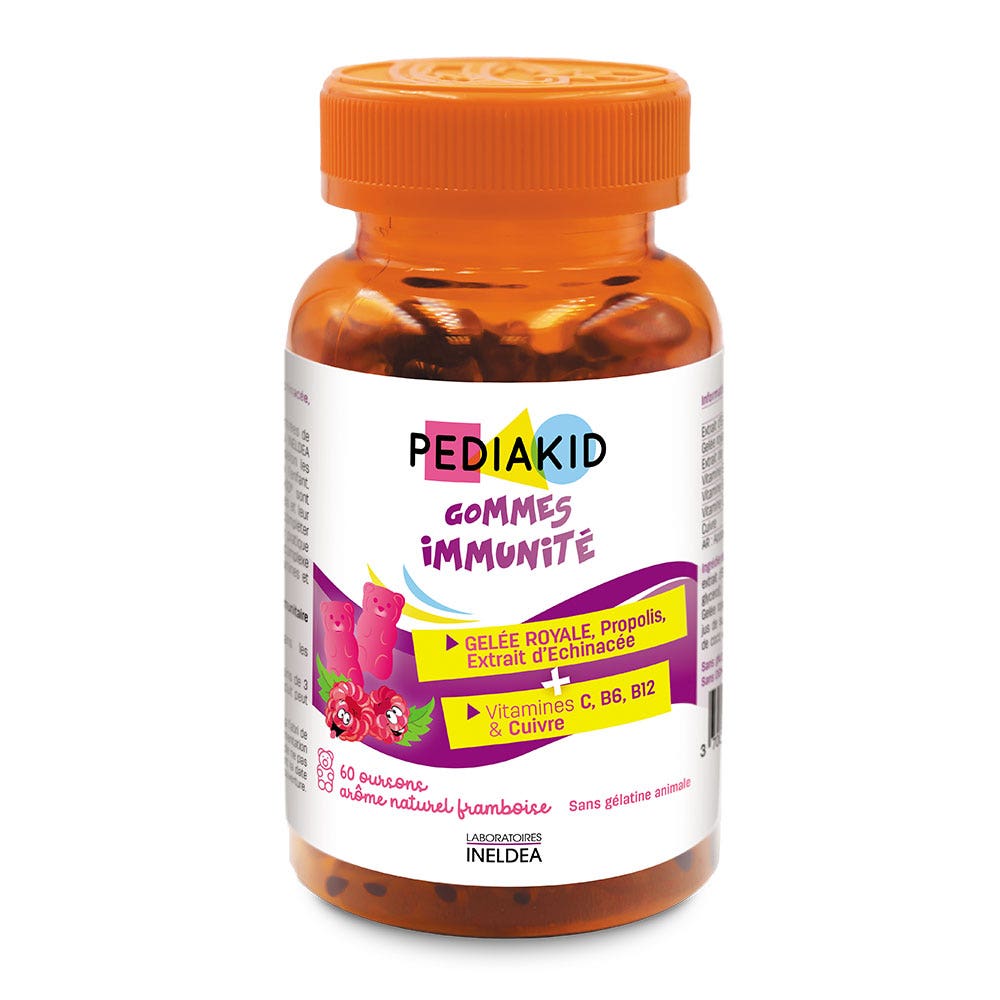 Pediakid Gominolas inmunidad sabor frambuesa 60 gominolas