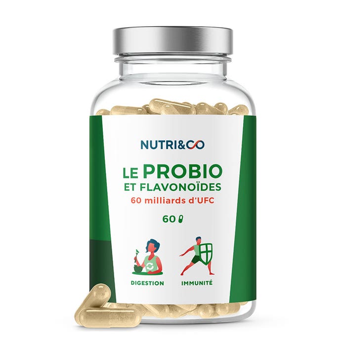 Probio² Probióticos y Flavonoides 60 cápsulas Gastro-resistente NUTRI&CO