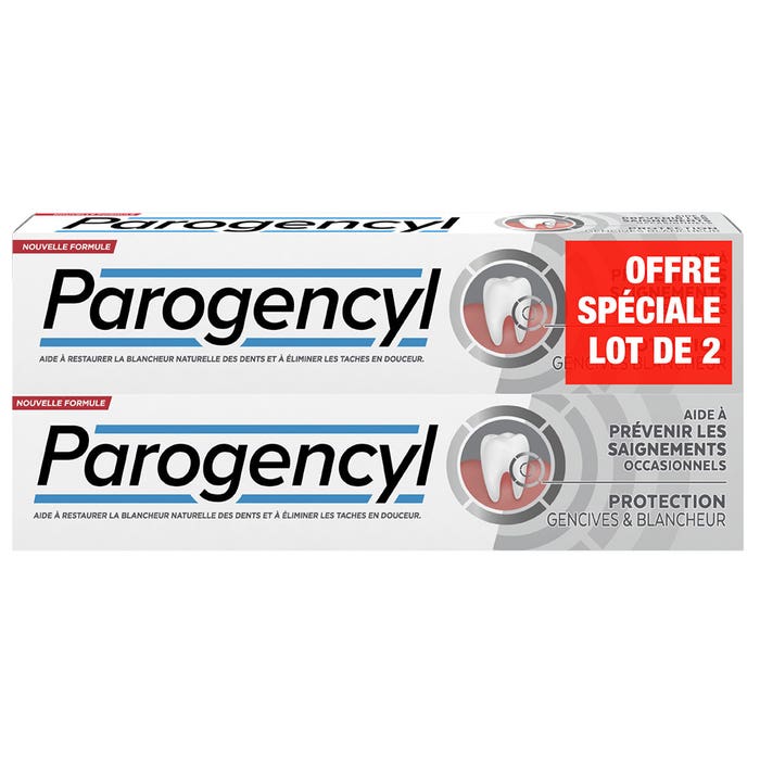 Blanqueador de encías prevención pasta dentífrica 2x75ml Parogencyl