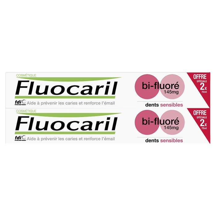 Pasta dentífrica bifluorescente para dientes sensibles 2x75ml Fluocaril