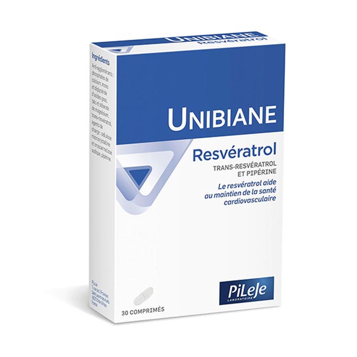 Pileje Unibiane Resveratrol 30 comprimidos