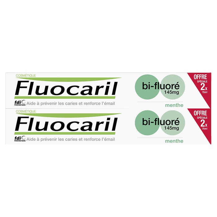 Pasta dentífrica bi-flúor menta 2x75ml Fluocaril