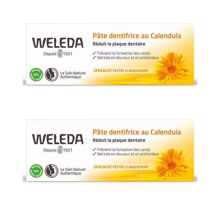 Weleda Calendula Pasta de dientes Reduce la placa dental 2x75ml