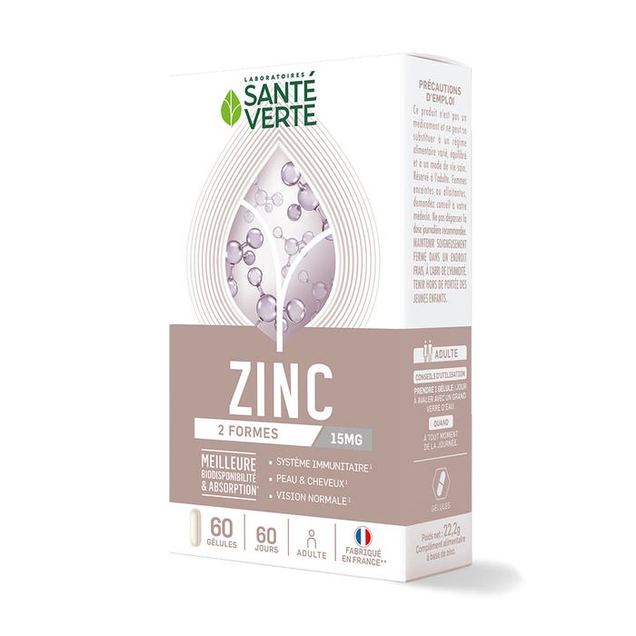 Sante Verte ZINC 15 mg 60 cápsulas
