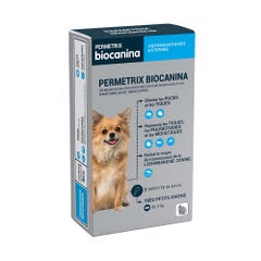 Biocanina Antiparasitario Externo Solución puntual para perros muy pequeños de hasta 4 kg Permetrix 3 pipetas