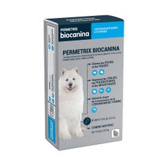 Biocanina Antiparasitaire externe Solución puntual para perros medianos de 10 kg a 25 kg Permetrix 3 pipetas