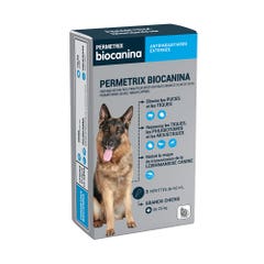 Biocanina Antiparasitario Externo Solución puntual para perros grandes de más de 25 kg Permetrix 3 pipetas