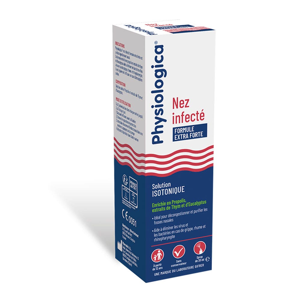 Gifrer Physiologica Solución Isotónica Nariz Infectada Formule Extra Forte A partir de 12 años 20 ml