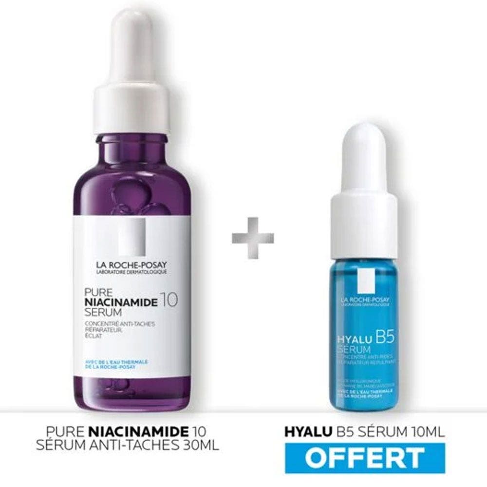La Roche-Posay Pure Niacinamida 10 Sérum facial concentrado antimanchas + Hyalu B5 Sérum 10ml offert