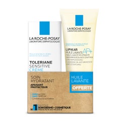 La Roche-Posay Toleriane Sensitive Soin Crème Hydratant Apaisant Protecteur 40ml + Lipikar Aceite Lavante 100ml gratis