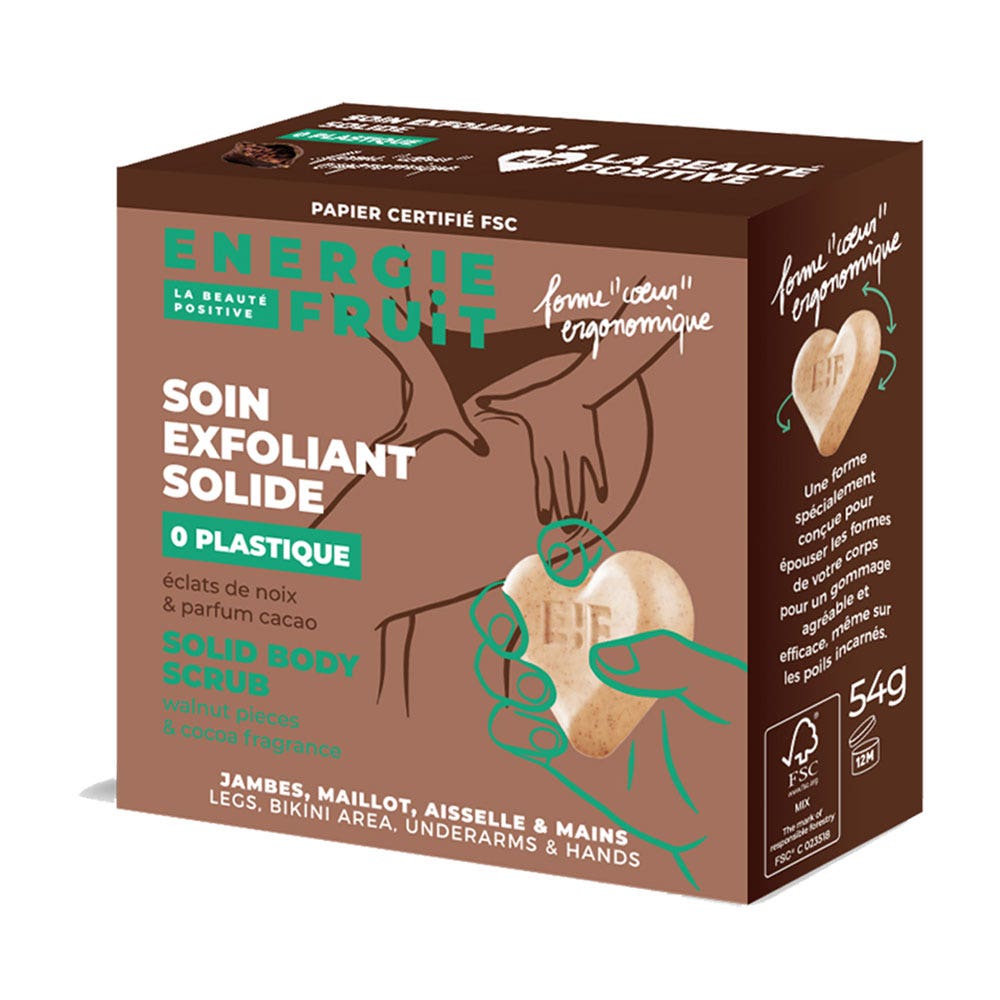 Energie Fruit Cuidado exfoliante sólido Sabor a cacao 54g