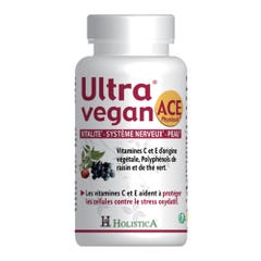 Holistica Ultra Vegan Vitalidad, Sistema Nervioso, Piel ACE Physiodix 40 cápsulas