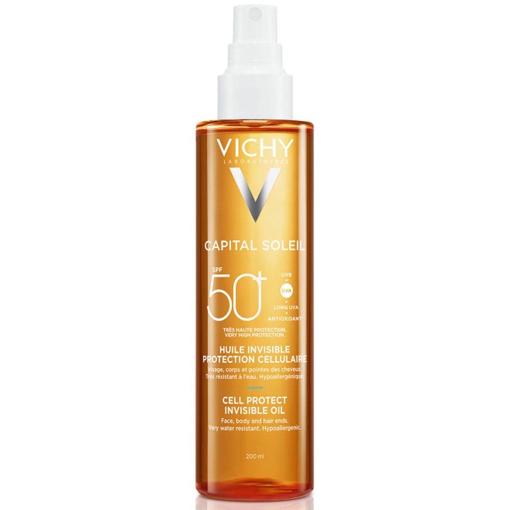 Vichy Capital Soleil Aceite invisible protección celular SPF50+ 200 ml
