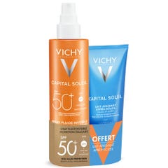 Vichy Capital Soleil Beach Protect Spray Antisequedad Spf50+ + Leche Aftersun 200ml