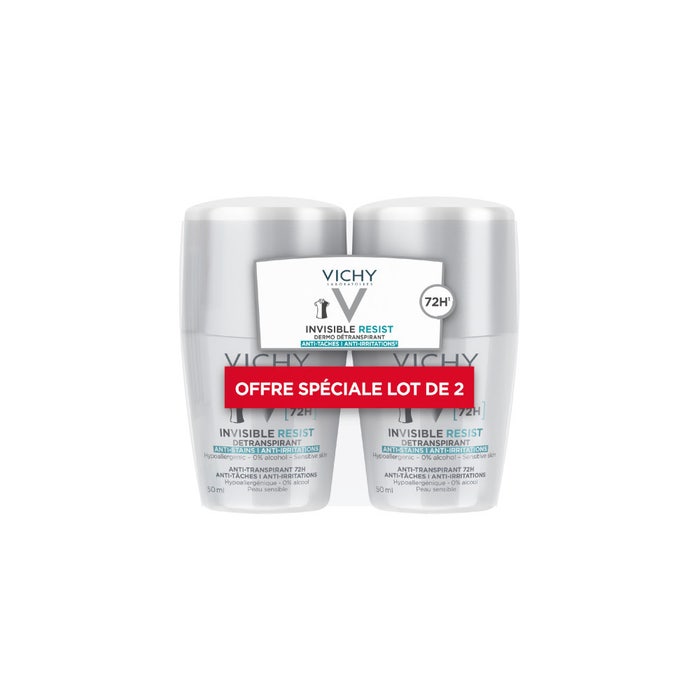 Vichy Desodorante Invisible Resist Détranspirant Anti Irritations 72h 2x50ml