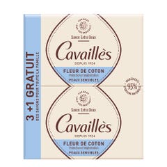 Rogé Cavaillès Extra suave Savon Fleur De Coton 4x250g
