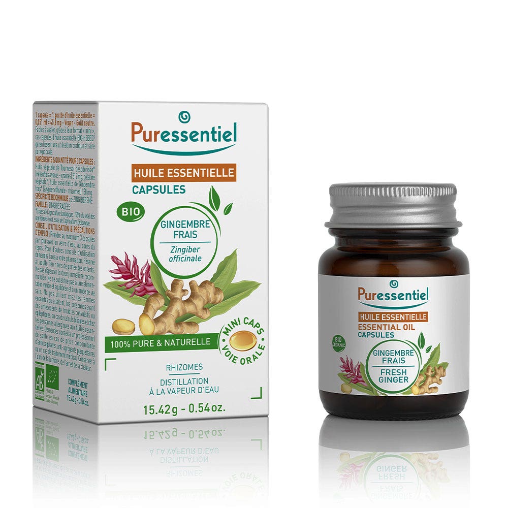 Puressentiel Aceites Esenciales Jengibre Fresco Bio 60 cápsulas