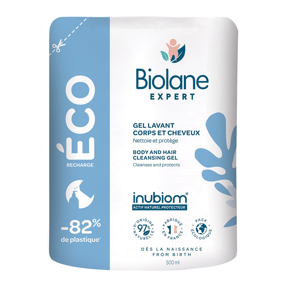 Biolane Experto Recarga Ecológica Gel Limpiador Bebé Cuerpo y Cabello Corps et cheveux 500ml