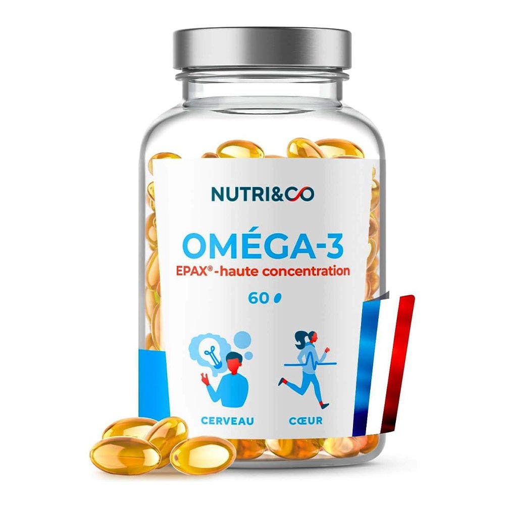 NUTRI&CO Oméga-3 Epax Haute Concentration Aceite de pescado salvaje inodoro 120 cápsulas