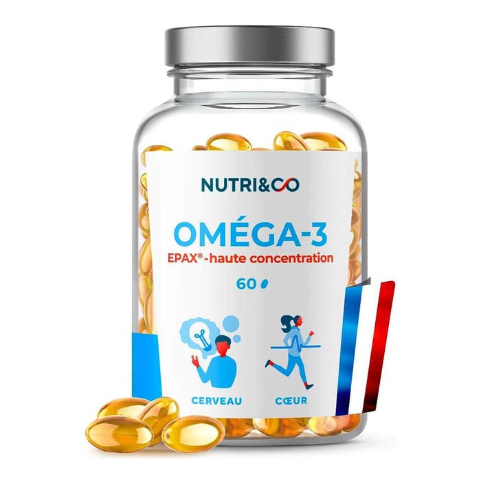 NUTRI&CO Oméga-3 Epax Haute Concentration Aceite de pescado salvaje inodoro 120 cápsulas