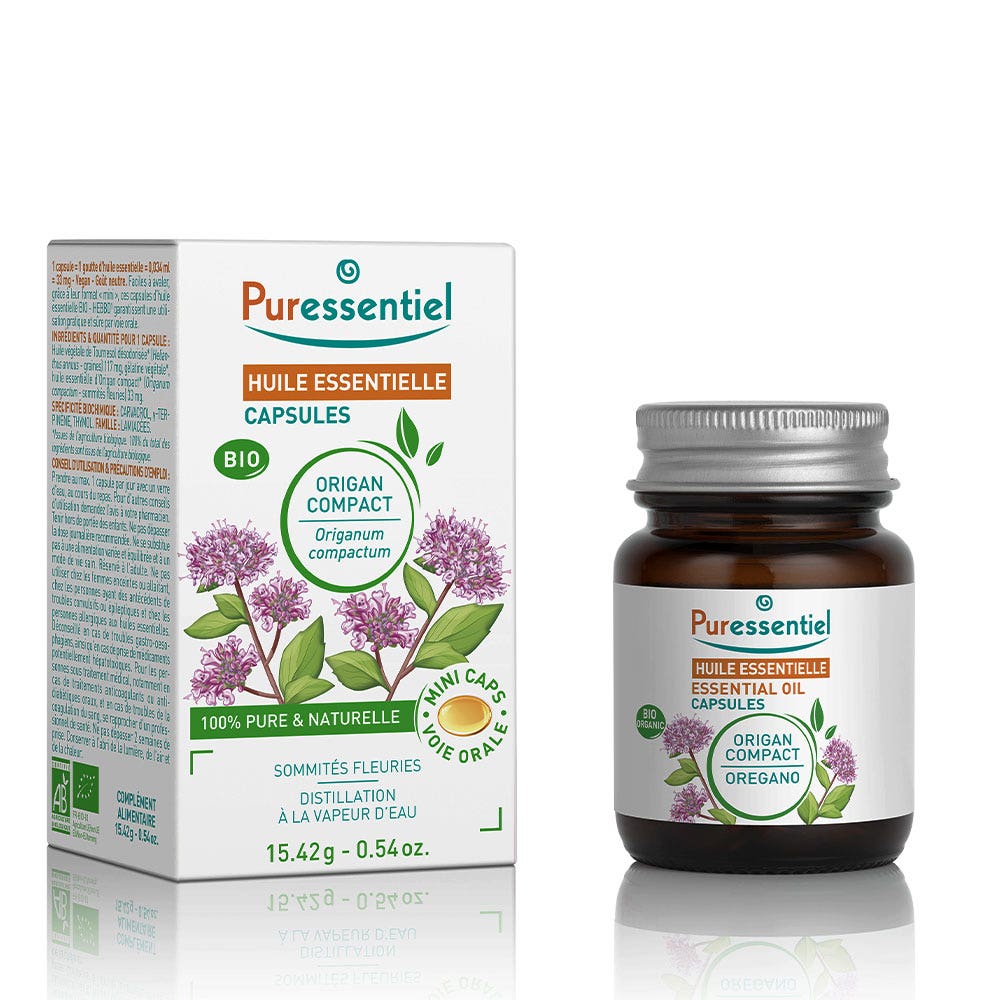 Puressentiel Aceites Esenciales Orégano Ecológico 60 Cápsulas Aceites Esenciales Puressentiel Bio 60 cápsulas