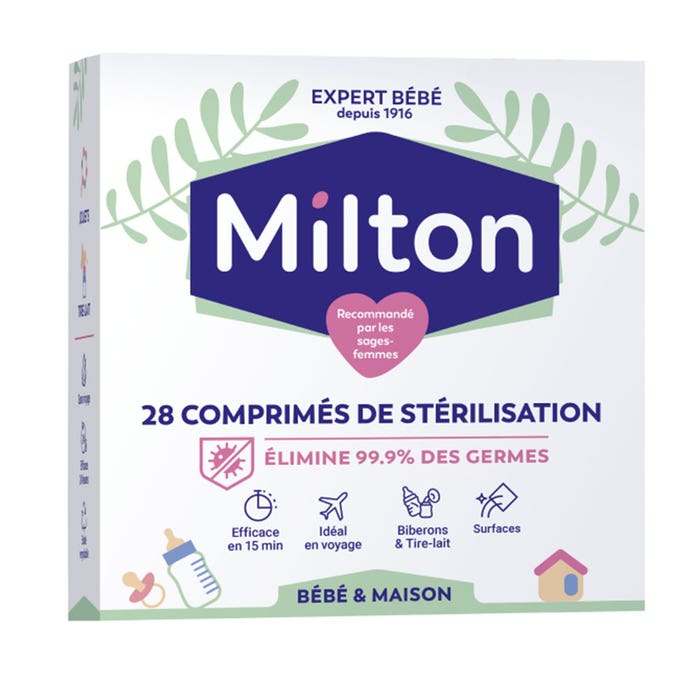 Pastillas de esterilización 28 comprimidos Higiene del bebé y del hogar Milton