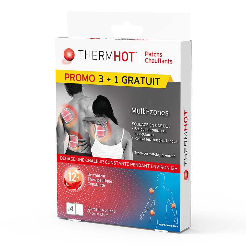 Bausch&Lomb Thermhot Multizona parches 13x10cm x3 + 1