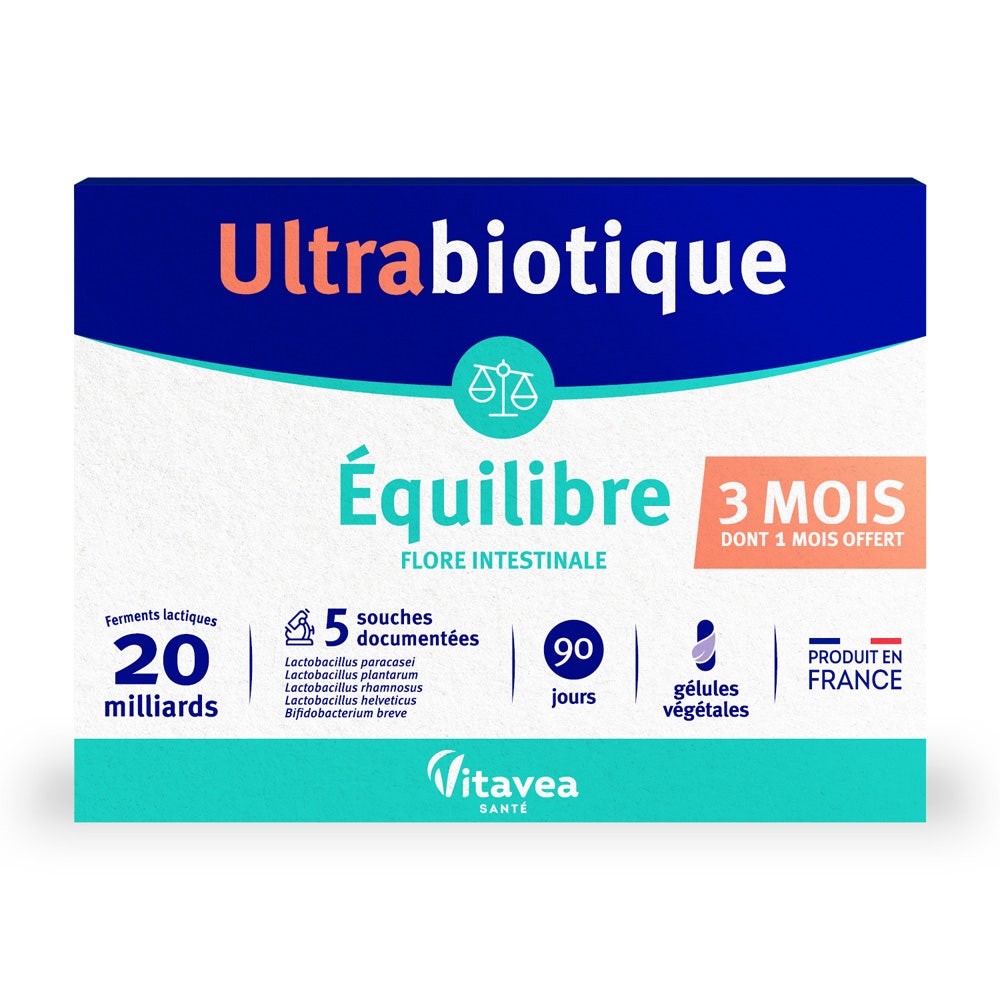 Vitavea Santé Ultrabiotique equilibrio probióticos flora intestinal 3 x 30 cápsulas
