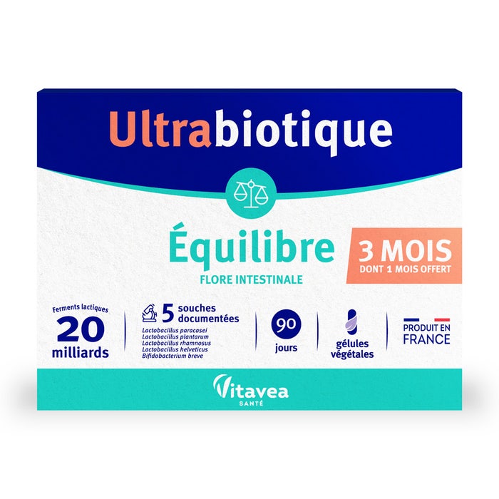 Vitavea Santé Ultrabiotique Equilibrio 30 Capsulas Flore intestinale 3x30 Gelules