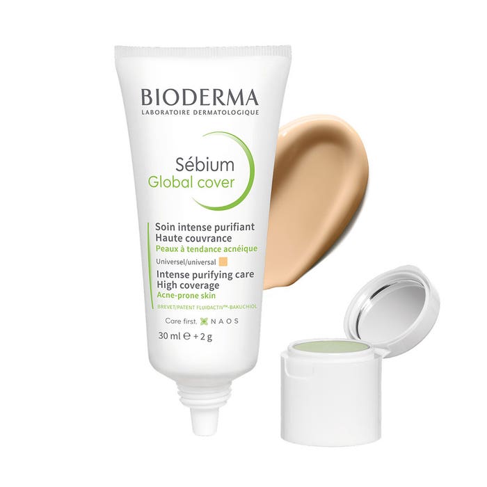 Bioderma Sebium Global Cover Tratamiento Intensivo Purificante Tono Universal Peaux acnéiques 30ml