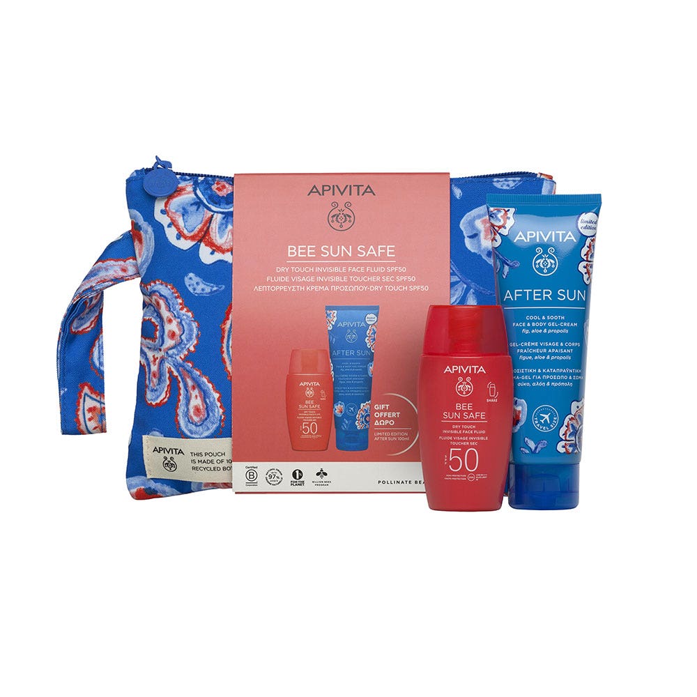 Apivita Bee Sun Safe Sun Kit 250ml Bee Sun Safe Fluido Facial Invisible SPF50 + Gel Crema Refrescante Calmante Apivita Fluido Facial Invisible SPF50 + Gel Crema Calmante Refrescante 250 ml