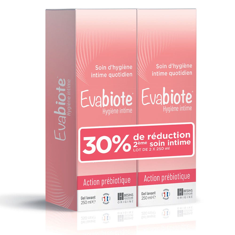 Besins Healthcare Gel limpiador de higiene íntima Evabiote 2x250ml