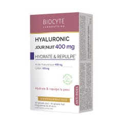 Biocyte Antiarrugas Hyaluronic 400mg hidrata y rellena 30 Capsulas Dia + 30 Capsulas Noche