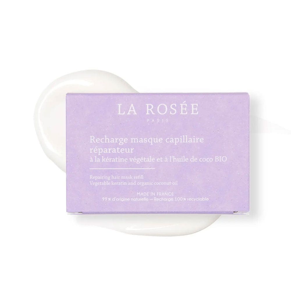 LA ROSÉE Recarga de mascarilla capilar reparadora con queratina vegetal y aceite de coco bio 200g