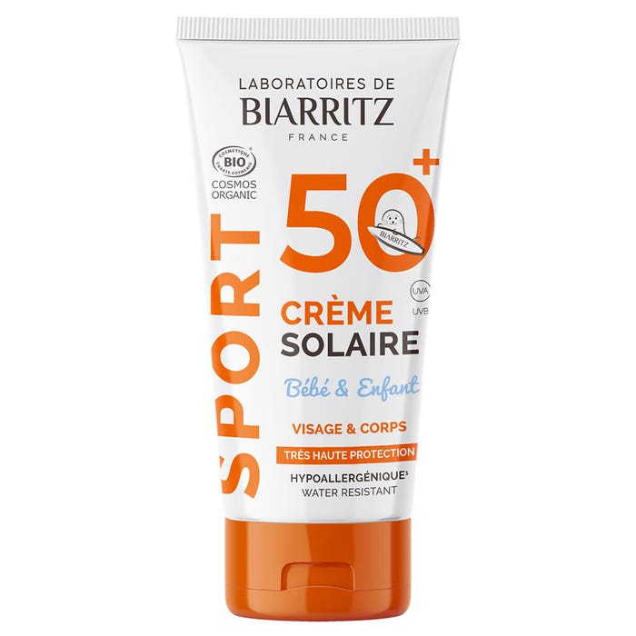 Crème Solaire Bébé & Enfant SPF50+ Bio 50ml Soins Sport Visage & Corps Laboratoires De Biarritz