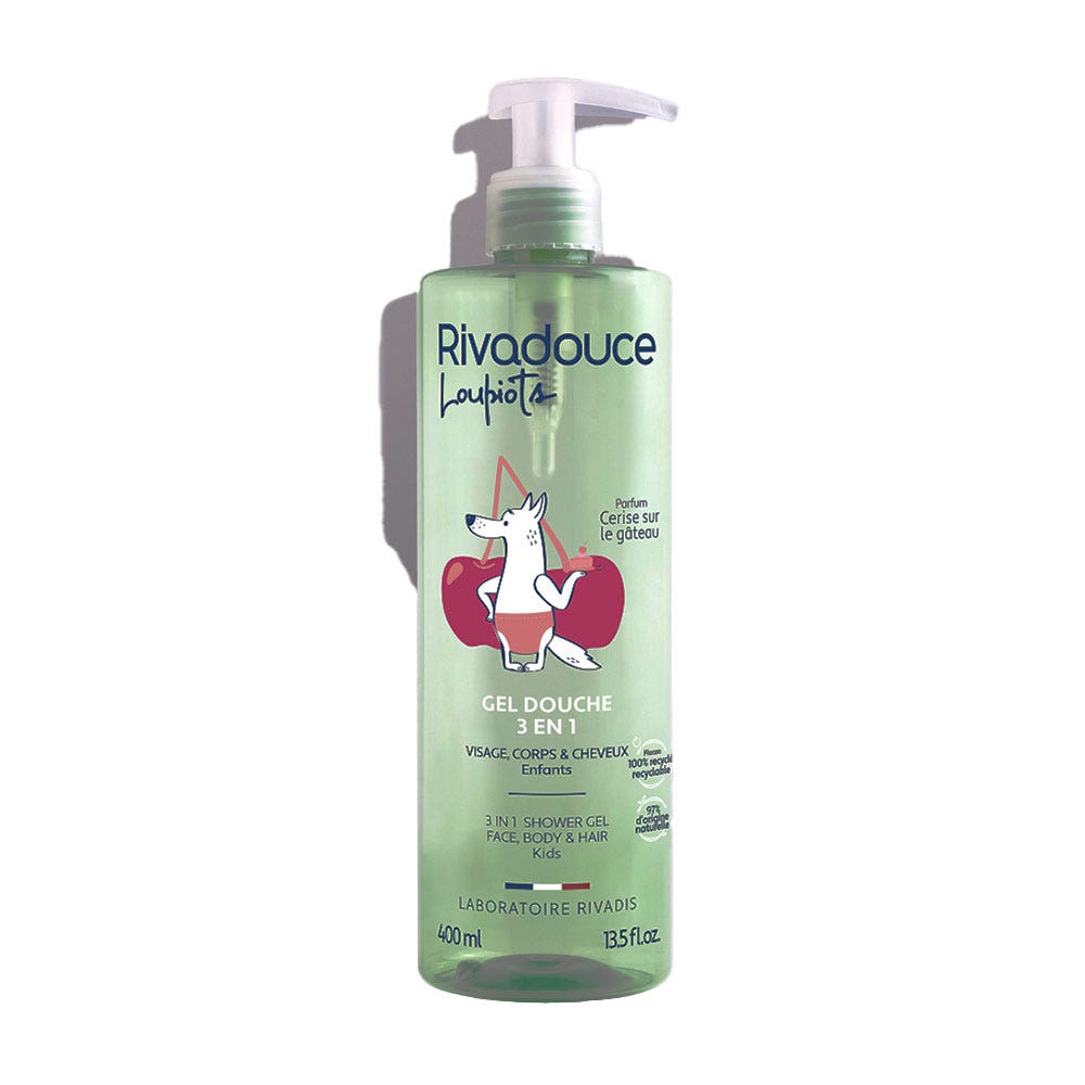 Rivadouce Loupiots Gel ducha 3en1 para niños 360ml Loupiots Corps et Cheveux Rivadouce Douche 3en1 Enfants Cuerpo y cabello 360 ml