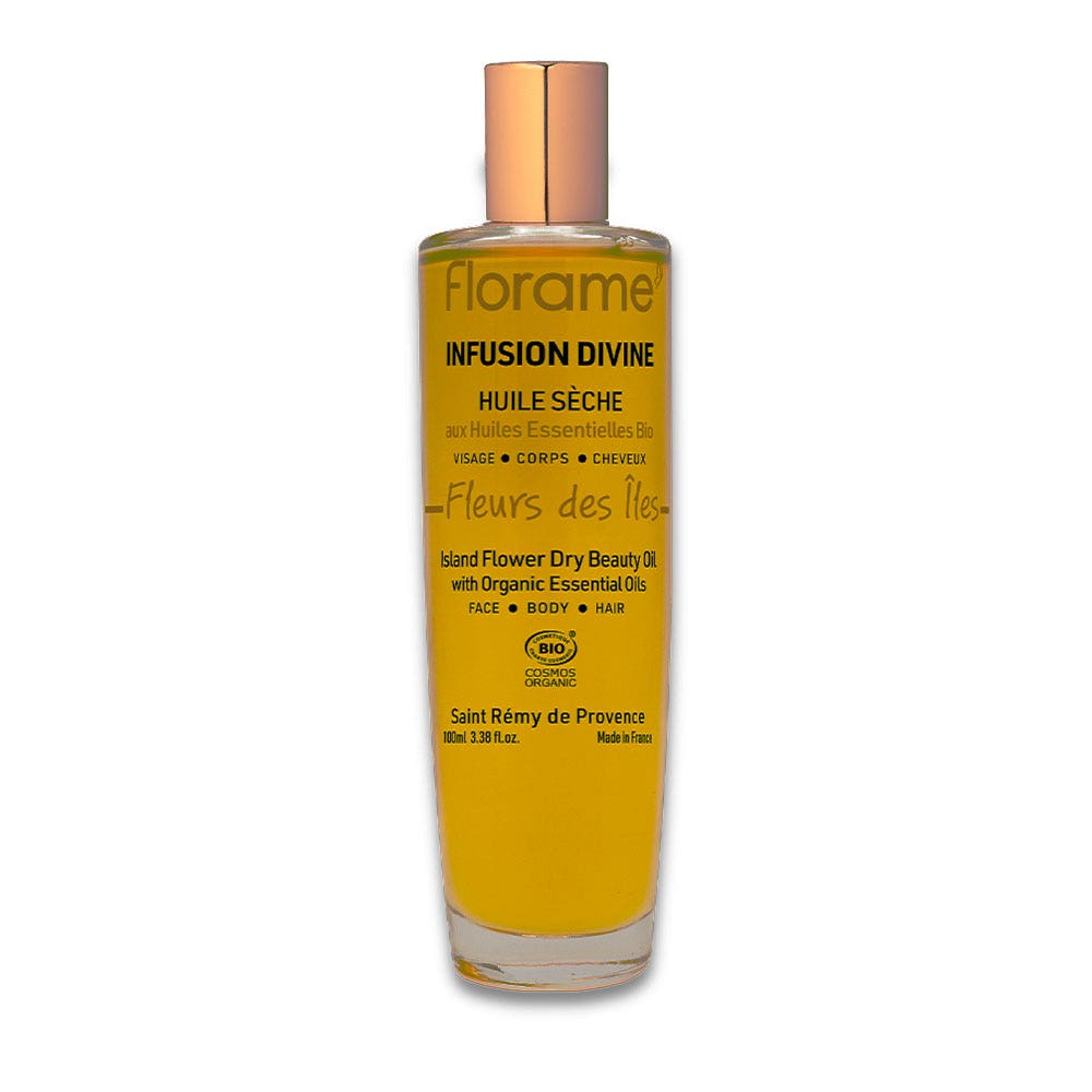 Florame Infusion Divine Aceite seco Bio Fleurs des Iles Cara, Cuerpo y cabello 100 ml