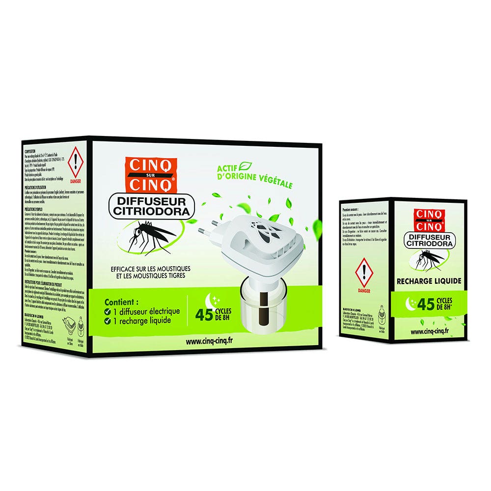 Cinq Sur Cinq Citriodora Difusor antimosquitos 45 ciclos de 8h