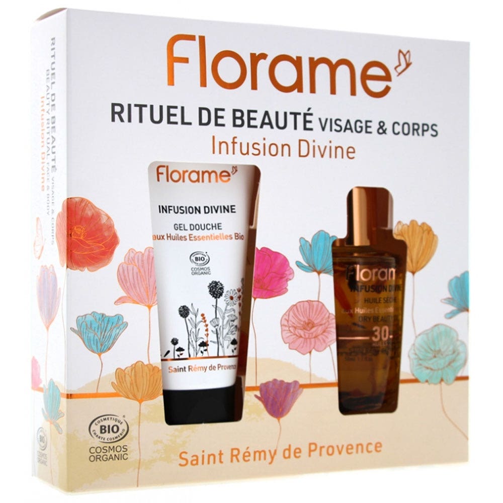 Florame Infusion Divine Estuche de regalo ecológico Infusion Divine Aceite y Gel ducha