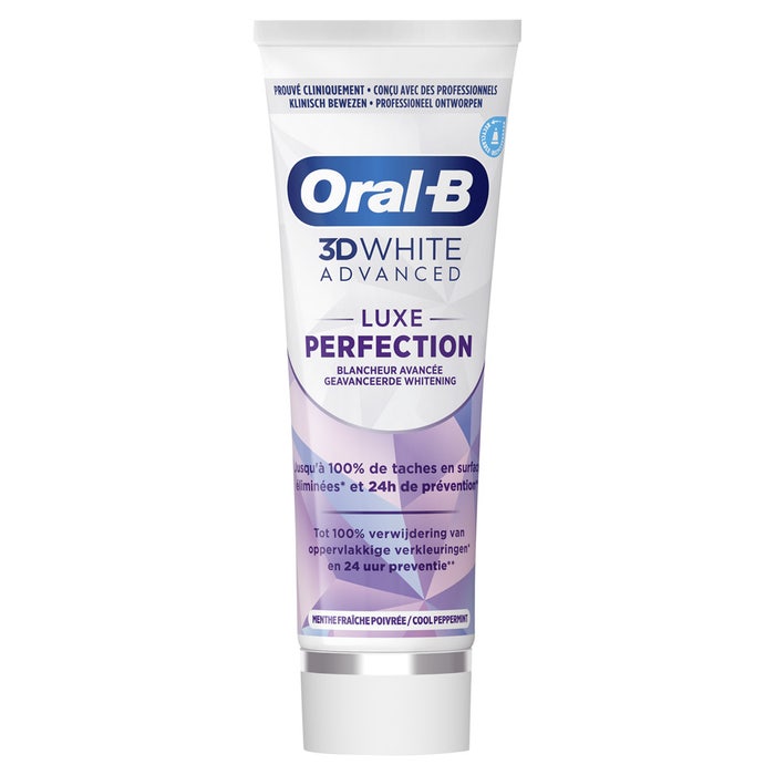 Dientes Blanqueadora Pasta De Dientes Oral B 3d White Oral-B 3D White Advanced Pasta Dentífrica Perfection Blanqueador Avanzado De Lujo 75 Ml
