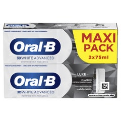 Oral-B 3D White Advanced Pasta dentífrica Luxe Charcoal 2x75ml