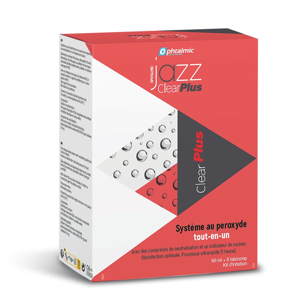 Ophtalmic ClearPlus Jazz Sslución oxidante para lentillas blandas y rígidas 60ml + 6 comprimidos