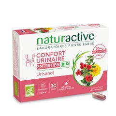 Naturactive Urisanol Mantenimiento del confort urinario orgánico 30 Cápsulas