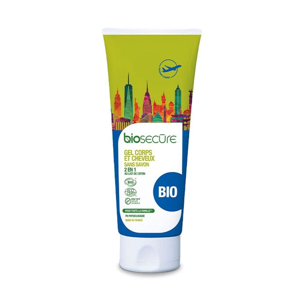 Bio Secure Gel para Cuerpo y cabello sin jabón ecológico leche de algodón 100ml
