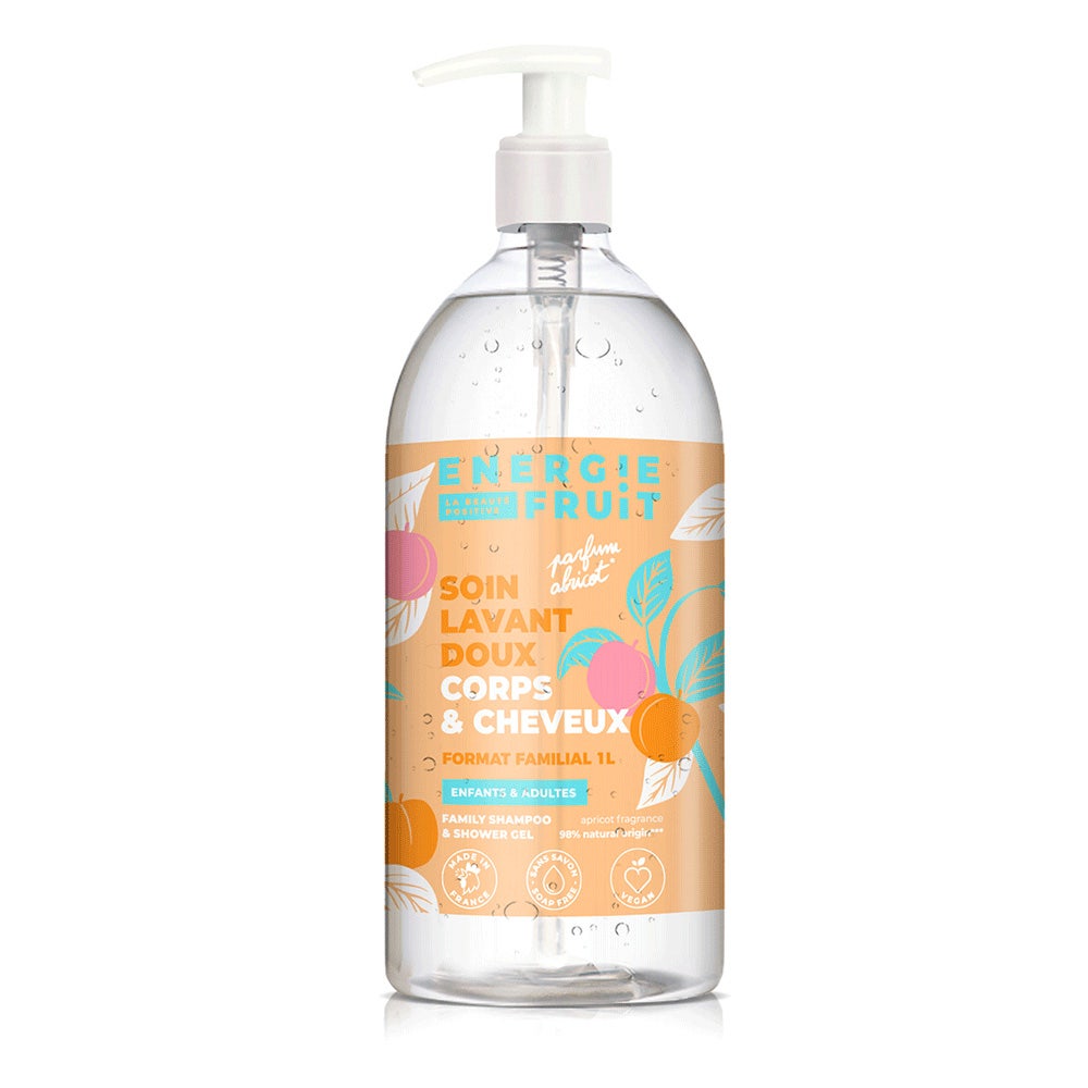 Energie Fruit Gel limpiador suave cuerpo y cabello albaricoque suave 1 l