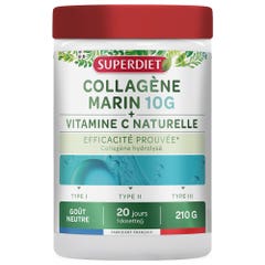 Superdiet Collagène Marin 10g + Vitamine C Naturelle Goût neutre 210g