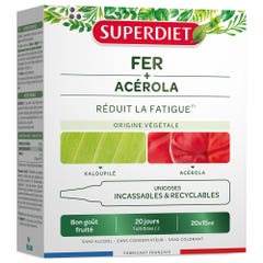 Superdiet Fer + Acérola Bon Goût Fruité 20x15ml Unidoses