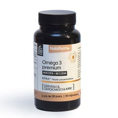 Nat&Form Oméga 3 Premium Cerveau & Cardiovasculaire 90 capsules