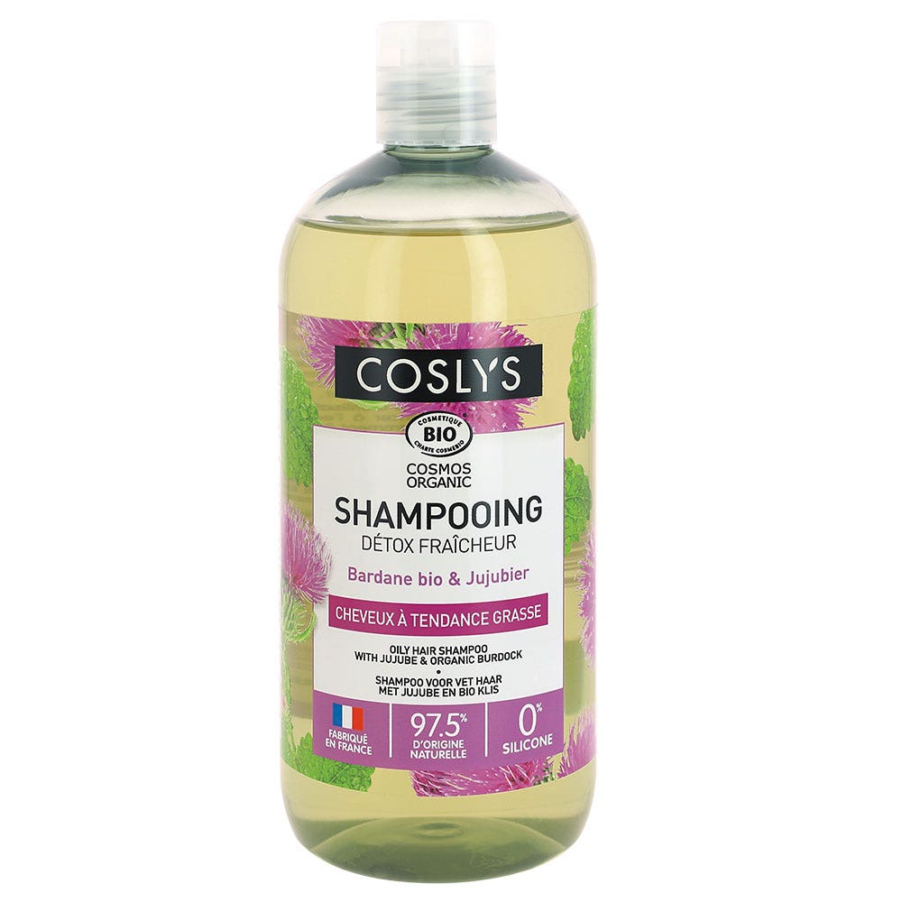 Coslys Champú Detox frescor Bio Cabello graso 500 ml